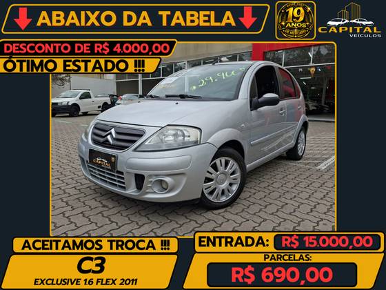 CITROËN C3 1.6 EXCLUSIVE 16V FLEX 4P MANUAL
